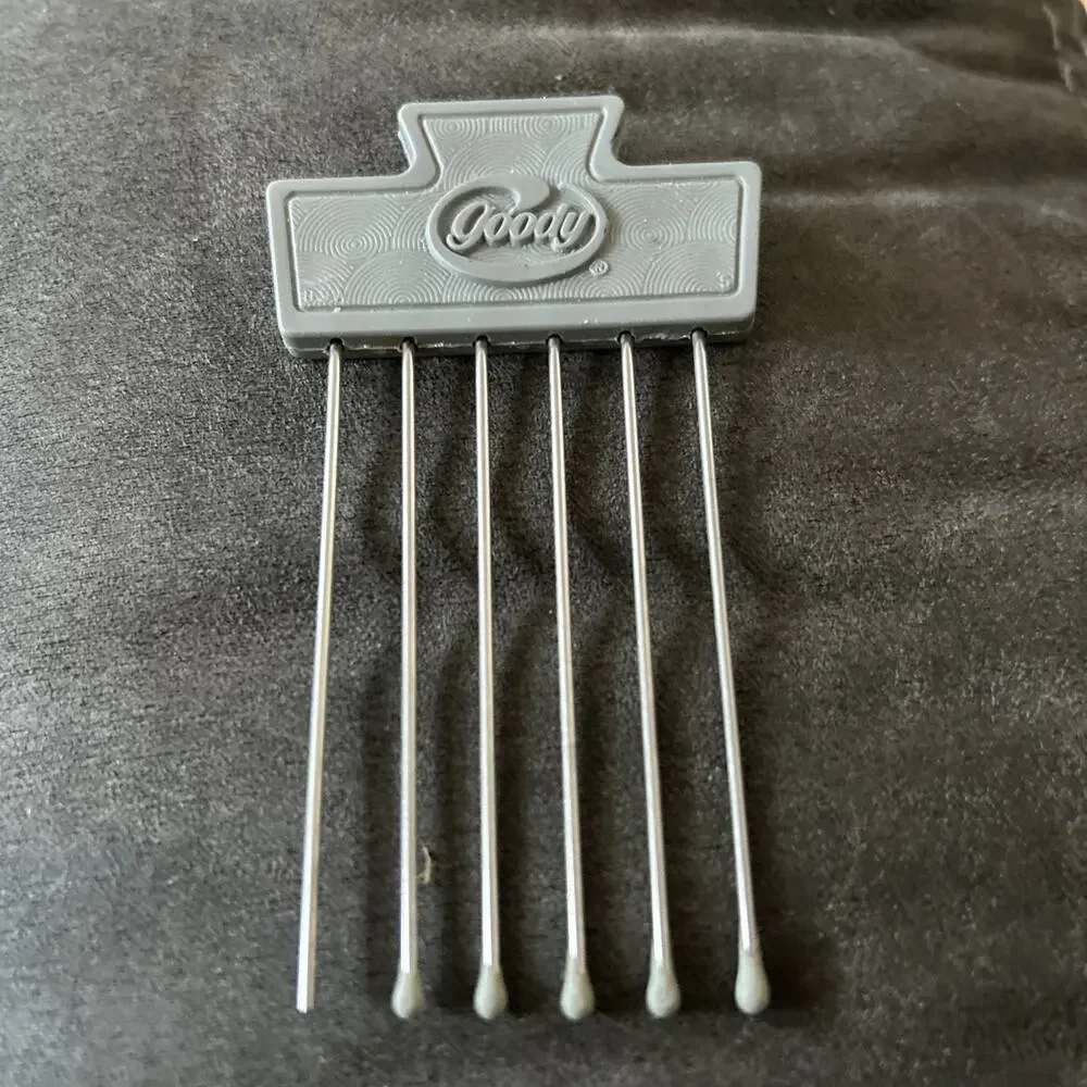 Vtg 80s Goody Hair Pick Comb Tease Lift Metal Purse Travel 3.5” Missing 1 End